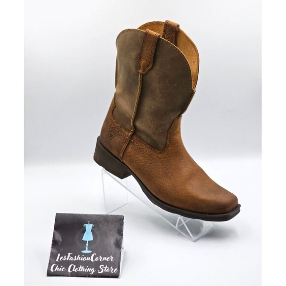 Ariat Women's Brown Leather Rambler Bomber Western Cowgirl Boots Size 8B 2819 - Picture 14 of 16